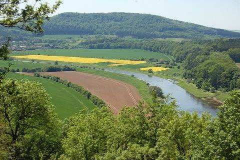 Die Weser von Schloss Fürstenberg gesehen